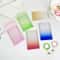Gradient Pink Transparent Sliding Cover Card Holder With Keychain For Work Student ID Bus Transport 2