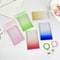Gradient Pink Transparent Sliding Cover Card Holder With Keychain For Work Student ID Bus Transport 2