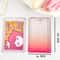 Gradient Pink Transparent Sliding Cover Card Holder With Keychain For Work Student ID Bus Transport 4
