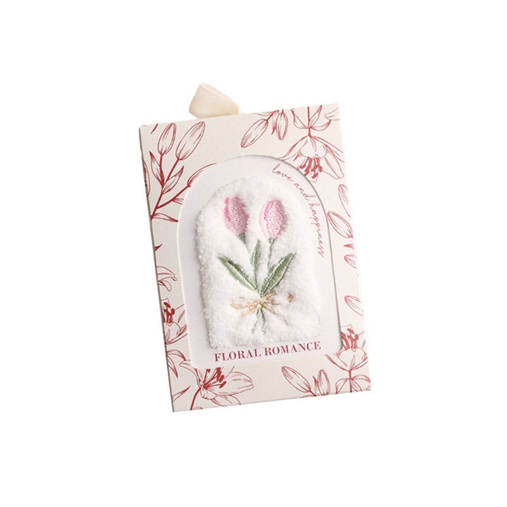 Flower Embroidered Face Towel, Tulip Hand Towel, Party Gift Souvenir Towel