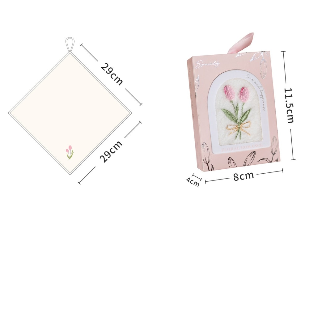 Flower Embroidered Face Towel, Tulip Hand Towel, Party Gift Souvenir Towel