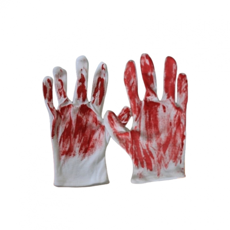 White Bloody Party Makeup Gloves, Halloween Party Blood Gloves for Masquerade, Fun Prank Prop