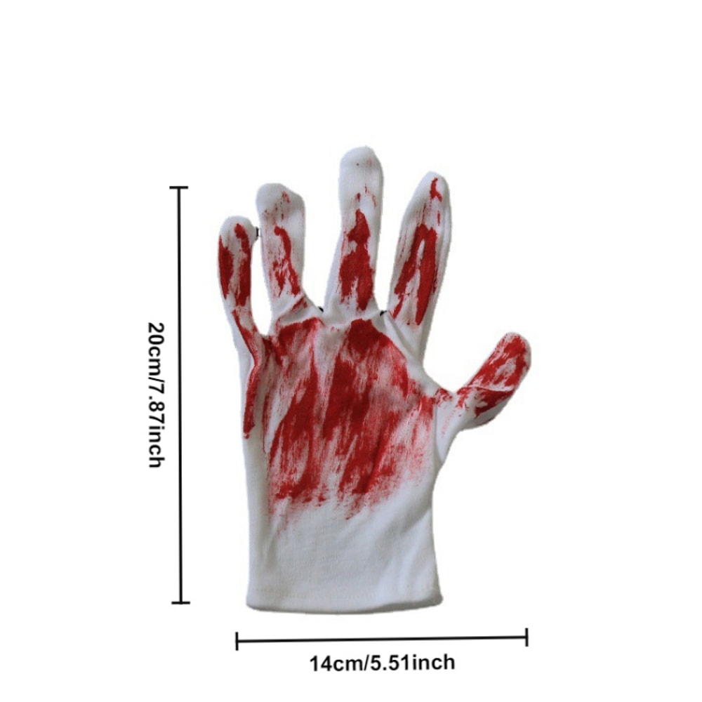 White Bloody Party Makeup Gloves, Halloween Party Blood Gloves for Masquerade, Fun Prank Prop