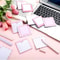 Self-Adhesive Pink Bow Sticky Notes, Tear-Off Memo Pad, School Office Reward Gift