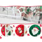 Red White Green Santa Claus Snowman Christmas Rain Silk Curtain Background, Party Decoration Hanging
