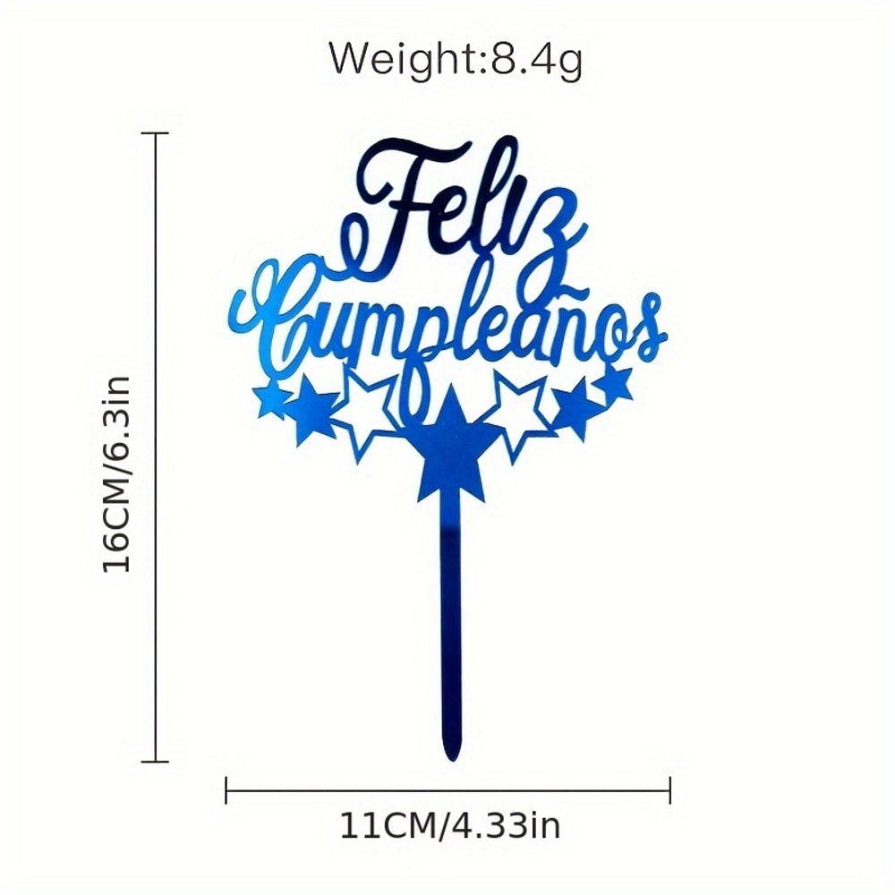 Birthday Party Cake Decoration Spanish Acrylic Insertion Design