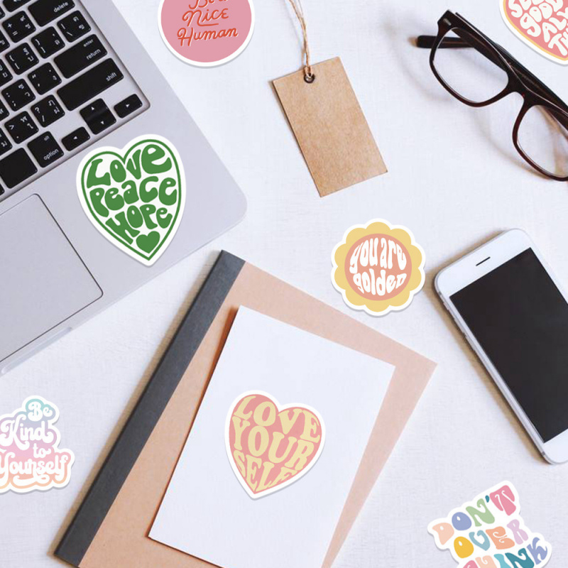 DIY Graffiti Sticker Decoration, Cartoon Pink Inspirational Statement for Journal, Luggage, Guitar