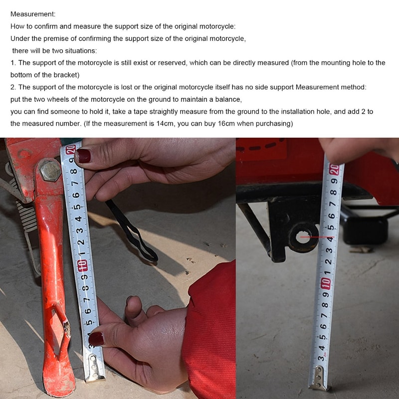 Black Dirt Bike Stand, Iron Motorcycle Kickstand Nonslip with Spring Hardware for Foot Support