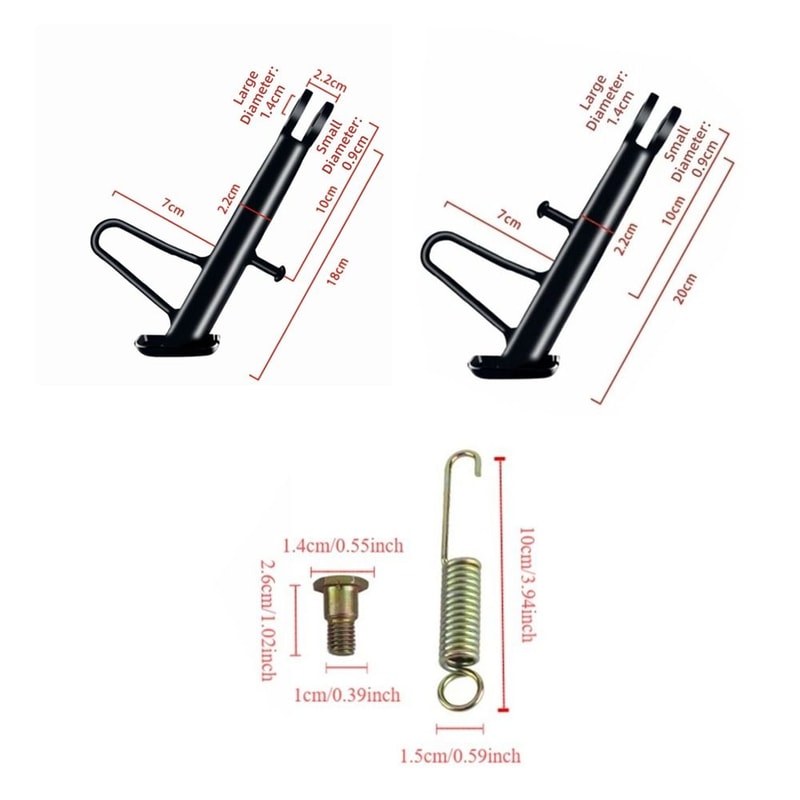 Black Dirt Bike Stand, Iron Motorcycle Kickstand Nonslip with Spring Hardware for Foot Support