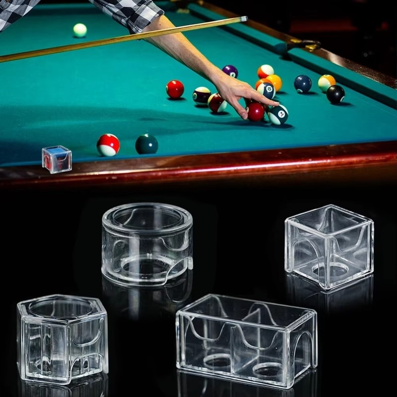 Moisture-proof Grids Acrylic Box Snooker Pool Chalk Holder, Protective Storage Box