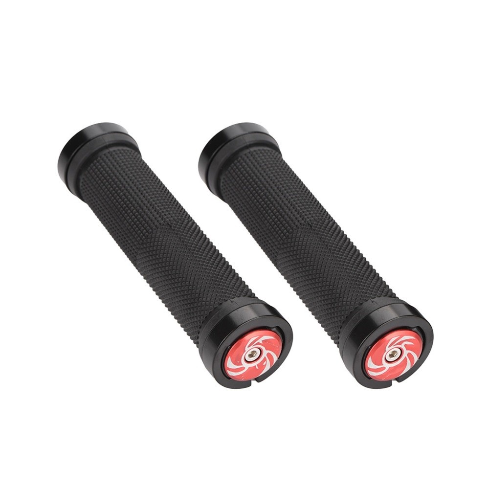 Ergonomic Handlebar Grip, Non-Slip Bicycle Grip Rubber, Aluminum Alloy Lock-On Bike Handlebar Cover
