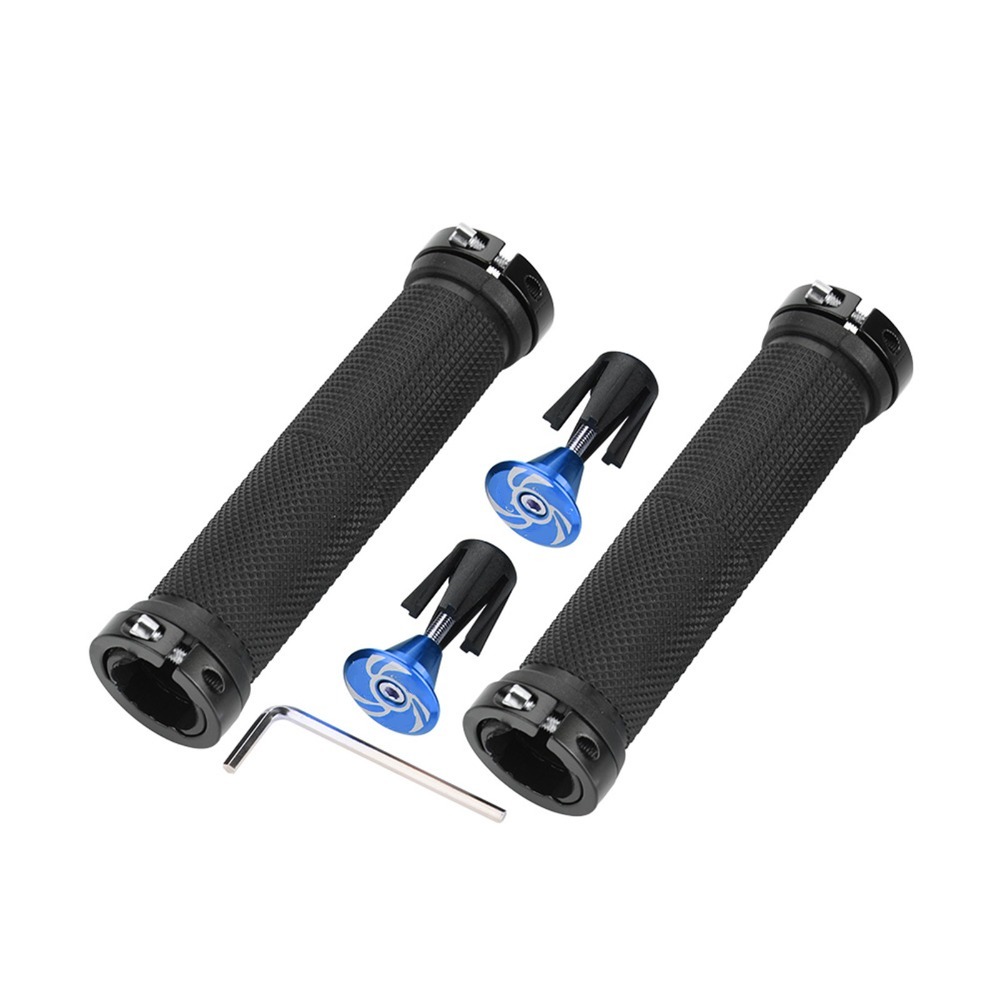 Ergonomic Handlebar Grip, Non-Slip Bicycle Grip Rubber, Aluminum Alloy Lock-On Bike Handlebar Cover