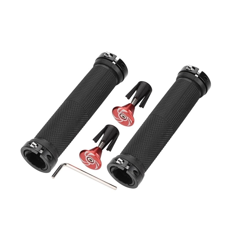 Ergonomic Handlebar Grip, Non-Slip Bicycle Grip Rubber, Aluminum Alloy Lock-On Bike Handlebar Cover