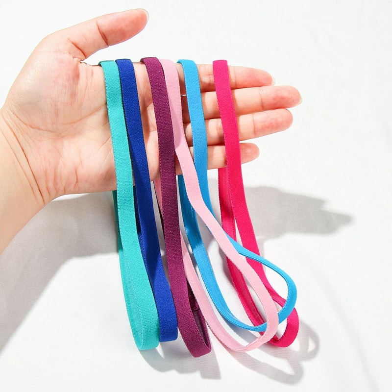 Elastic Headband for Sport, Anti-slip Hair Accessories, Rubber Sweatband Candy Color Yoga Head Bands, Head Wrap