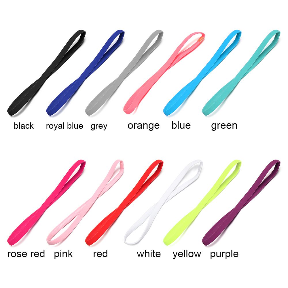 Elastic Headband for Sport, Anti-slip Hair Accessories, Rubber Sweatband Candy Color Yoga Head Bands, Head Wrap