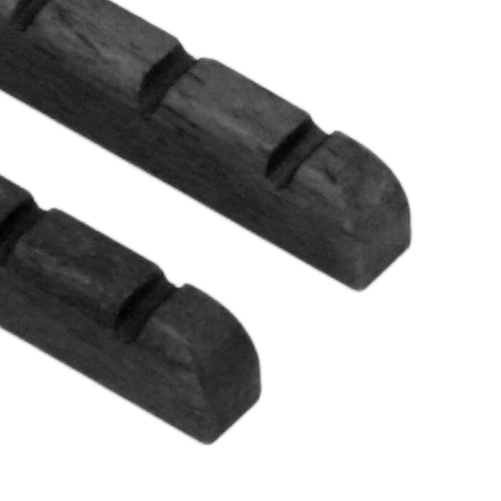 Pre-Slotted Bone Electric Guitar Nut, Black/White, Slotted Guitar Nut, Flat Bottom, Guitar Repair Tool