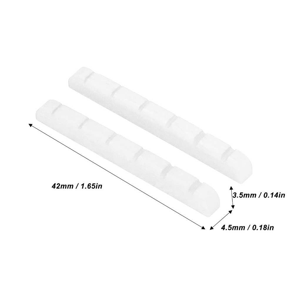 Pre-Slotted Bone Electric Guitar Nut, Black/White, Slotted Guitar Nut, Flat Bottom, Guitar Repair Tool