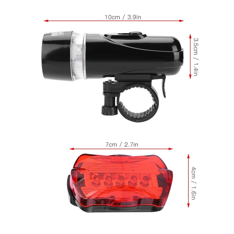 Waterproof LED Bike Light Set, High Visibility Front and Rear Lamp for Bicycles