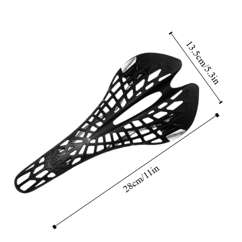 Ultralight Ergonomic Bike Saddle, Shock Absorption Cushion, Hollow Out Design, Steel and Plastic Construction