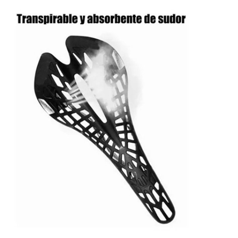 Ultralight Ergonomic Bike Saddle, Shock Absorption Cushion, Hollow Out Design, Steel and Plastic Construction