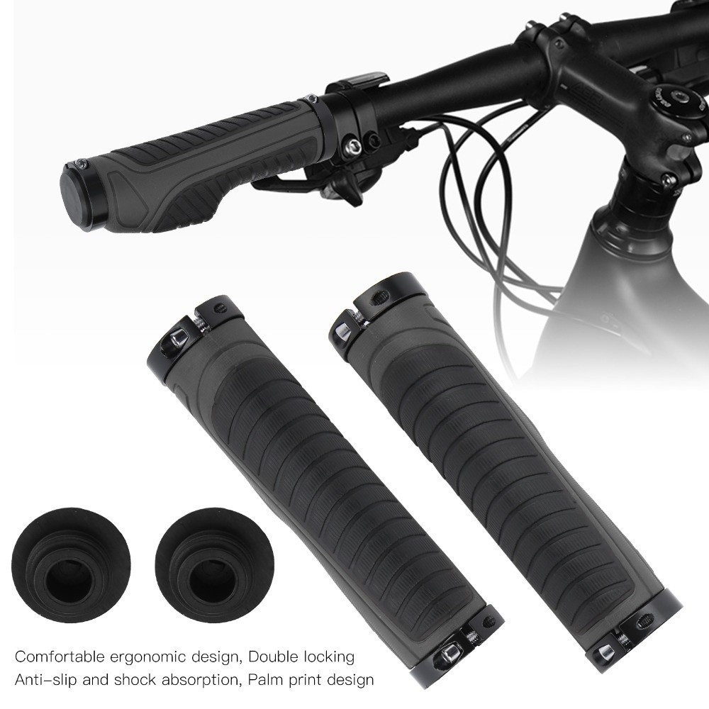 Alloy Double Lock Bicycle Grips, Ergonomic Handlebar Grips Rubber Plastic, Multi Color, Widen Holding