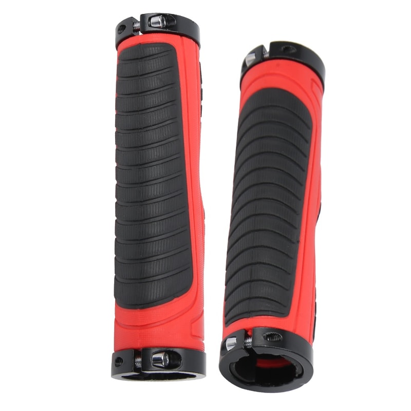 Alloy Double Lock Bicycle Grips, Ergonomic Handlebar Grips Rubber Plastic, Multi Color, Widen Holding