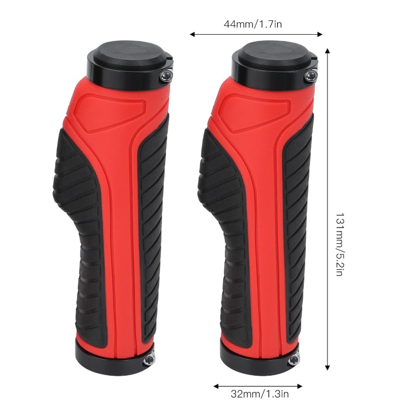 Alloy Double Lock Bicycle Grips, Ergonomic Handlebar Grips Rubber Plastic, Multi Color, Widen Holding