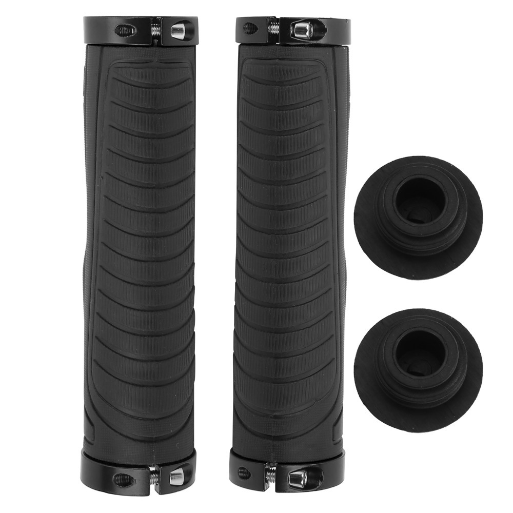 Alloy Double Lock Bicycle Grips, Ergonomic Handlebar Grips Rubber Plastic, Multi Color, Widen Holding