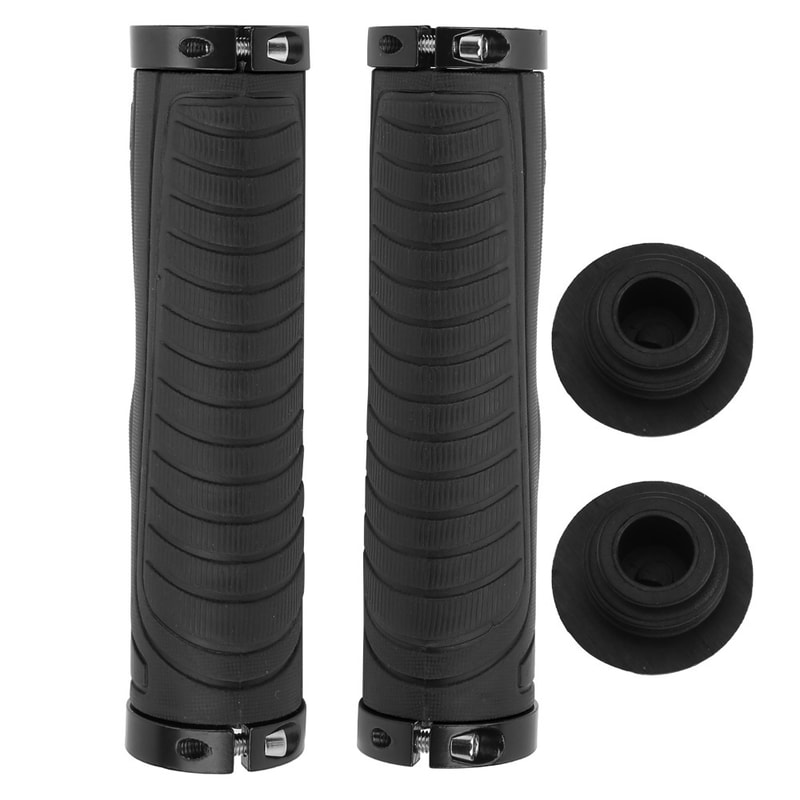 Alloy Double Lock Bicycle Grips, Ergonomic Handlebar Grips Rubber Plastic, Multi Color, Widen Holding