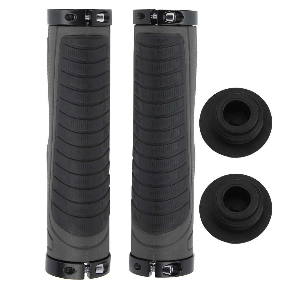 Alloy Double Lock Bicycle Grips, Ergonomic Handlebar Grips Rubber Plastic, Multi Color, Widen Holding