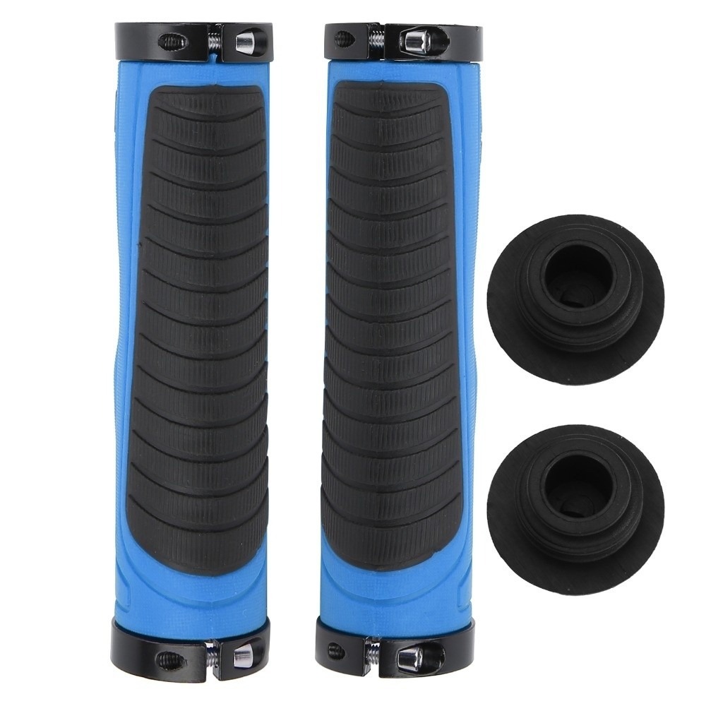 Alloy Double Lock Bicycle Grips, Ergonomic Handlebar Grips Rubber Plastic, Multi Color, Widen Holding