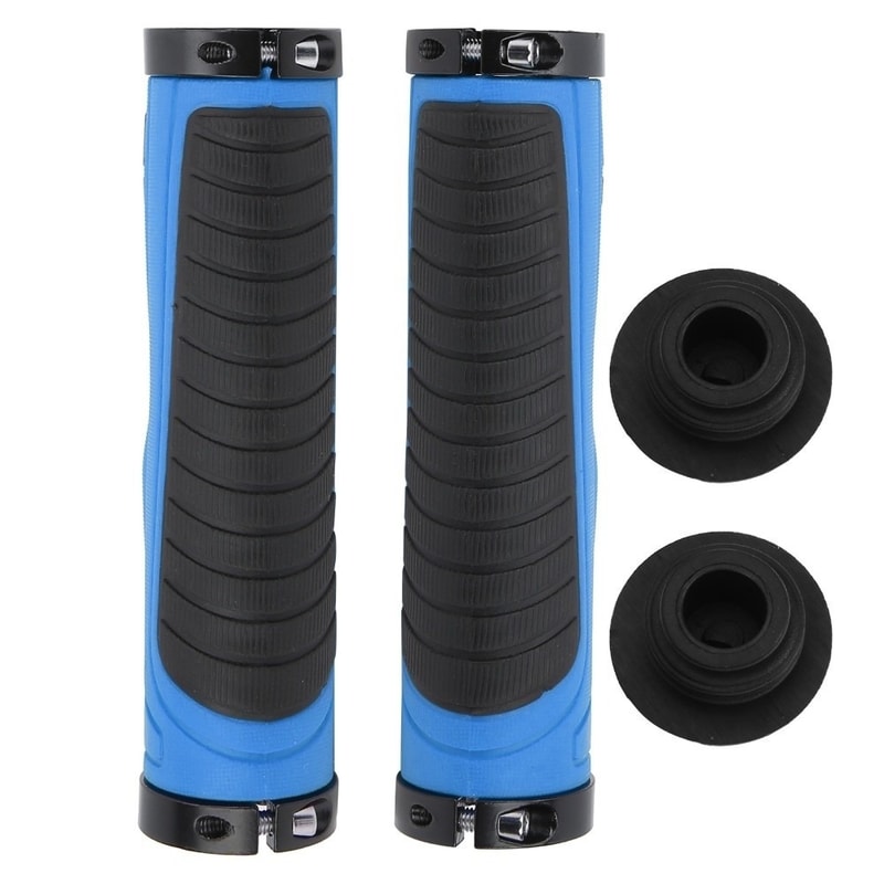 Alloy Double Lock Bicycle Grips, Ergonomic Handlebar Grips Rubber Plastic, Multi Color, Widen Holding