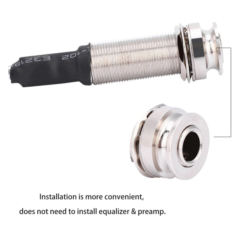 Acoustic Guitar Endpin Jack, Piezo Pickup Jack with Built-in Rod