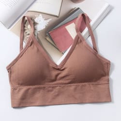 low back sports bra, seamless push up brassiere, fitness gym bra for women