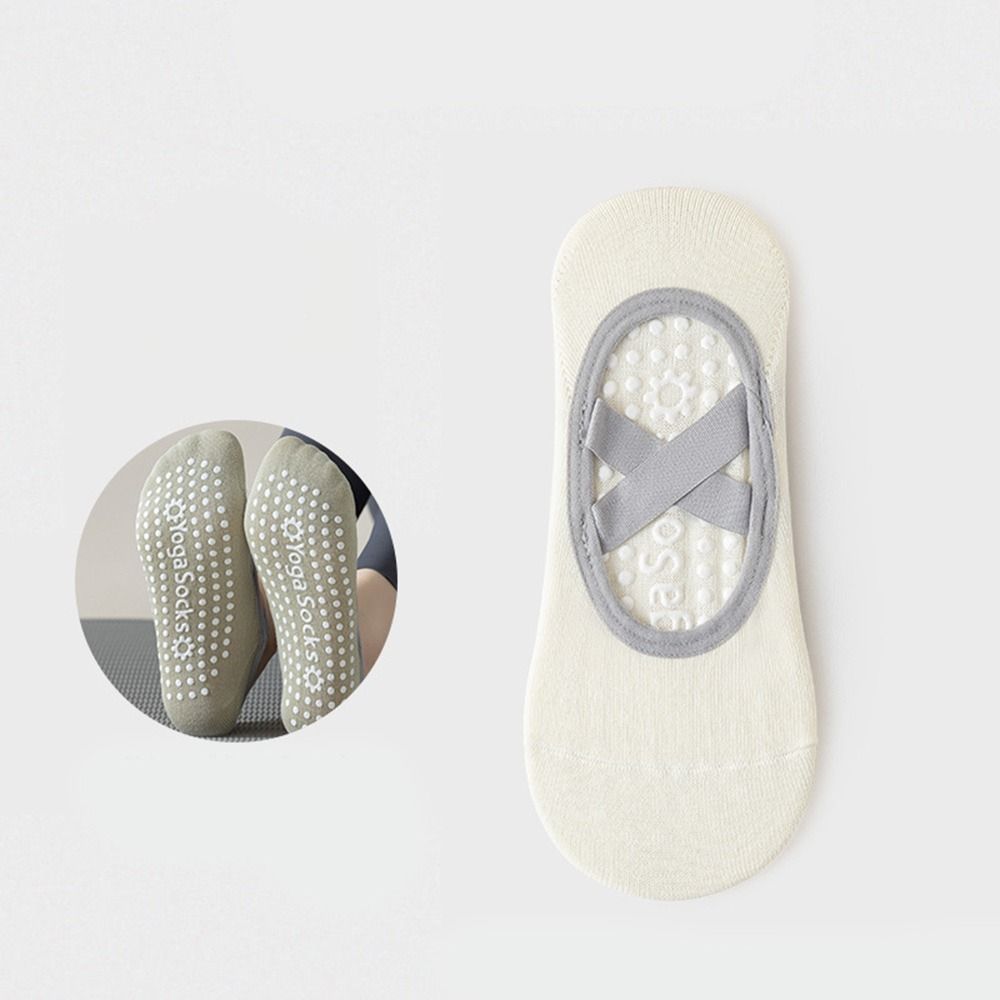 Cotton Solid Color Sports Socks, Professional Anti-Slip Pilates Socks, Breathable Backless Bandage Yoga Dance