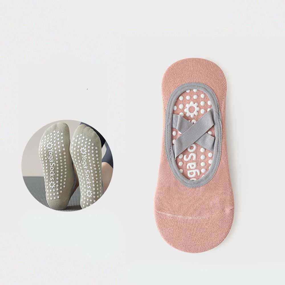 Cotton Solid Color Sports Socks, Professional Anti-Slip Pilates Socks, Breathable Backless Bandage Yoga Dance