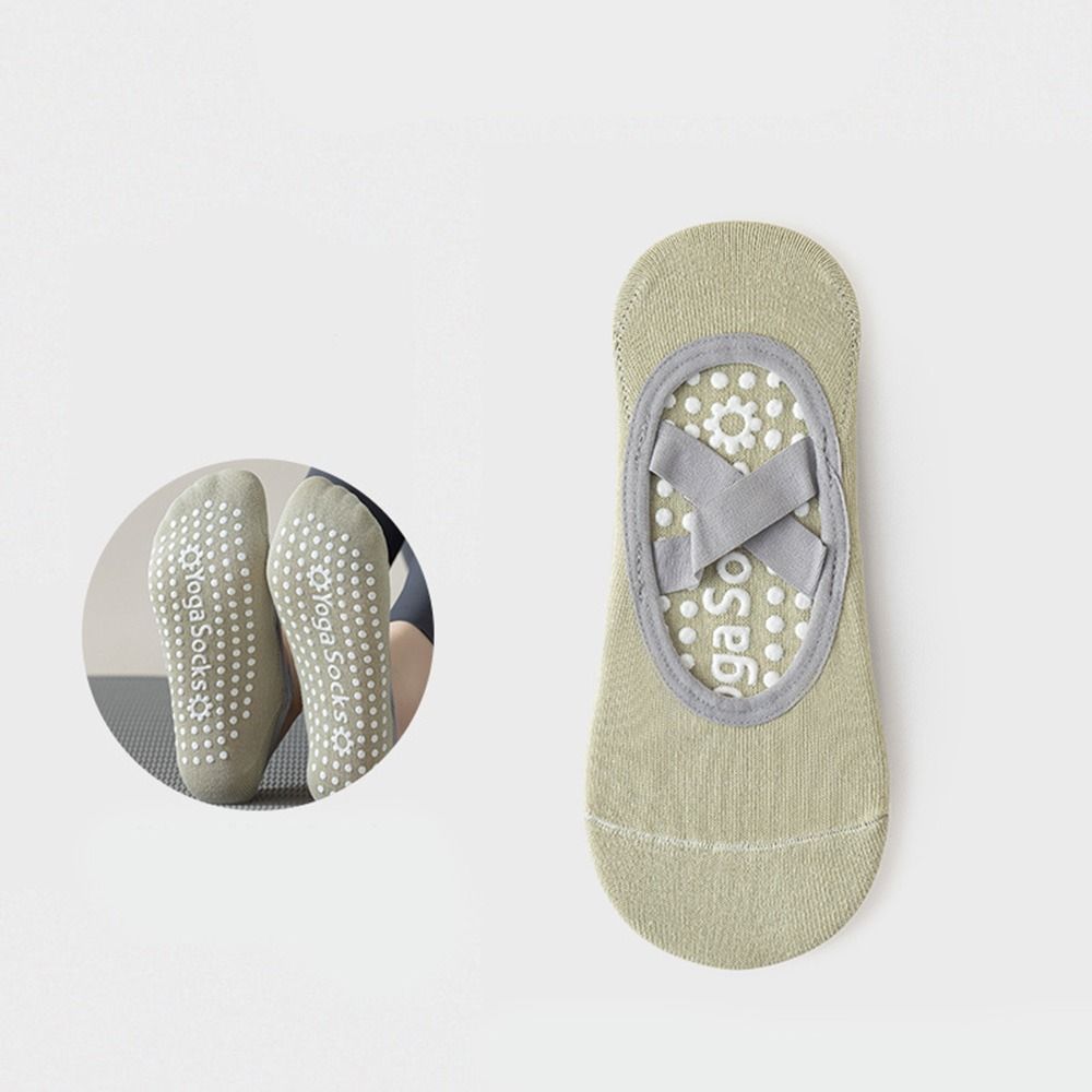 Cotton Solid Color Sports Socks, Professional Anti-Slip Pilates Socks, Breathable Backless Bandage Yoga Dance