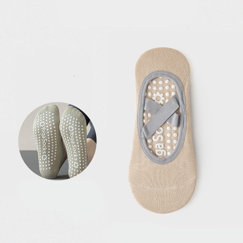 Cotton Solid Color Sports Socks, Professional Anti-Slip Pilates Socks, Breathable Backless Bandage Yoga Dance