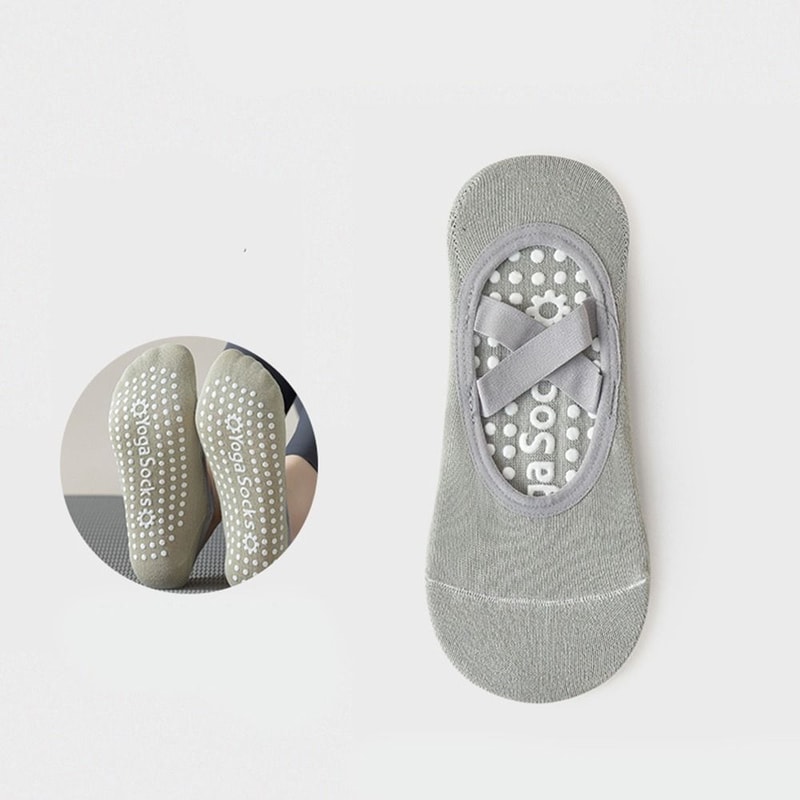 Cotton Solid Color Sports Socks, Professional Anti-Slip Pilates Socks, Breathable Backless Bandage Yoga Dance