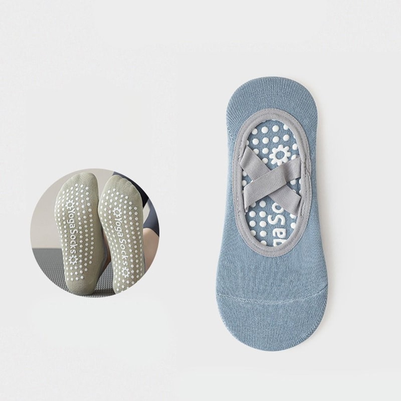 Cotton Solid Color Sports Socks, Professional Anti-Slip Pilates Socks, Breathable Backless Bandage Yoga Dance