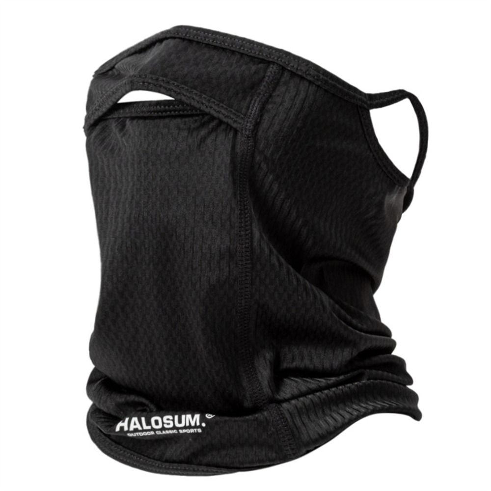 Ice Silk Breathable Full Face Mask, Fashion Windproof Dustproof Bike Mask, Solid Color UV Protection