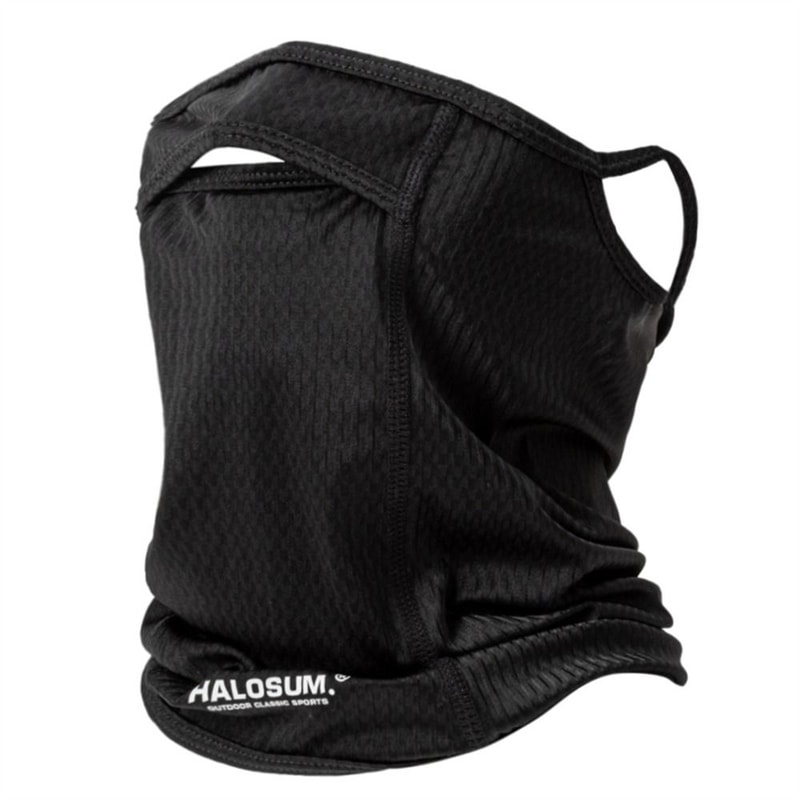 Ice Silk Breathable Full Face Mask, Fashion Windproof Dustproof Bike Mask, Solid Color UV Protection