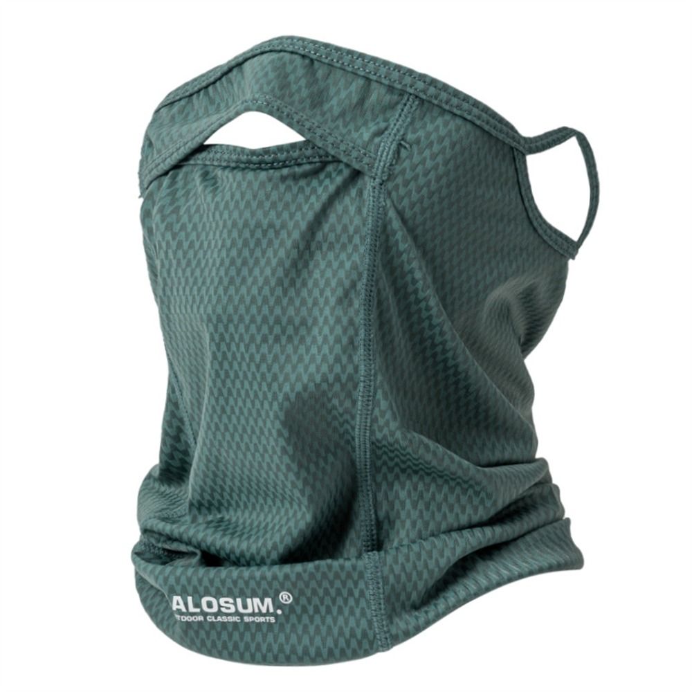 Ice Silk Breathable Full Face Mask, Fashion Windproof Dustproof Bike Mask, Solid Color UV Protection