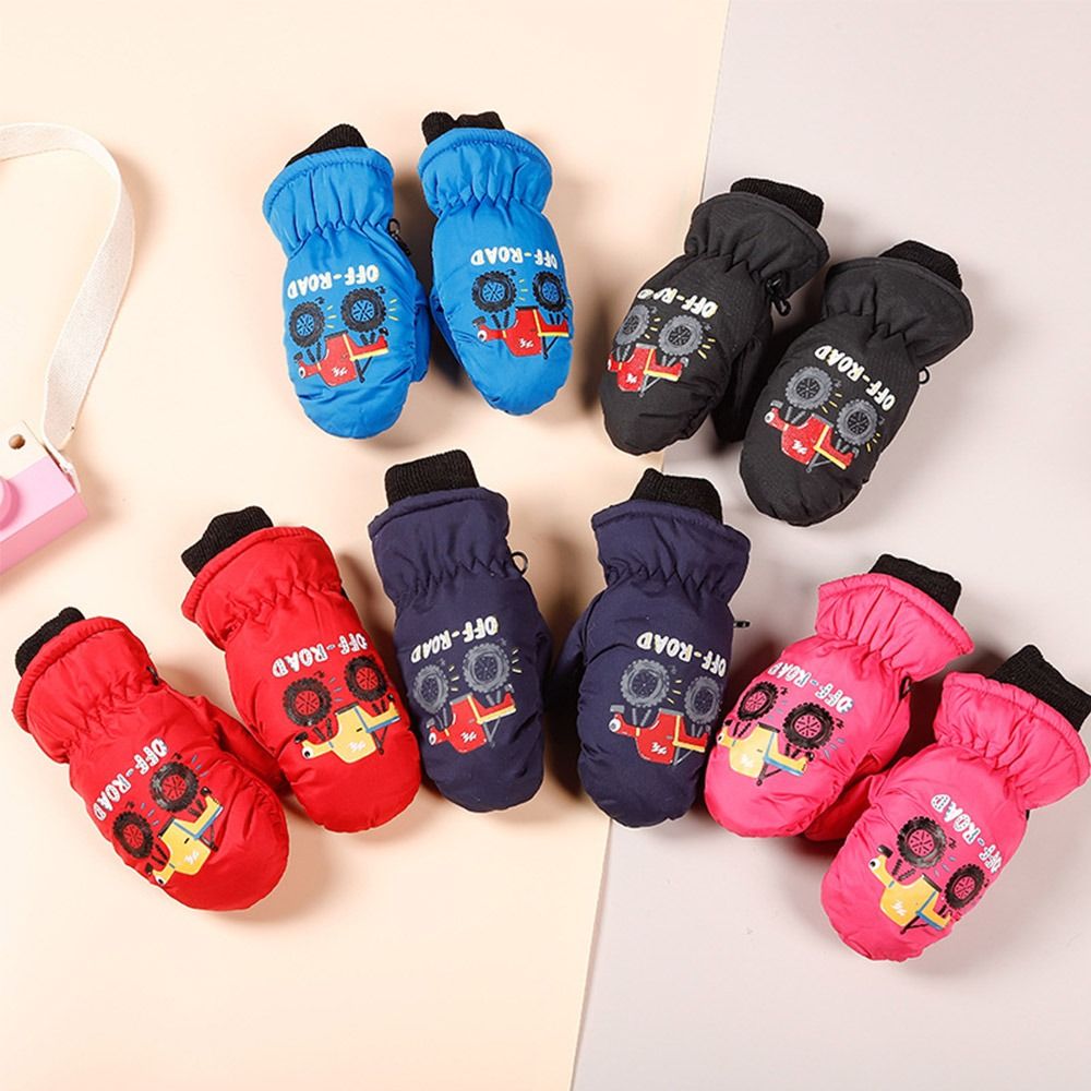 Non-slip Waterproof Ski Gloves, Thick Warm Winter Mittens for Children, Cartoon Sports Gloves for Boys and Girls