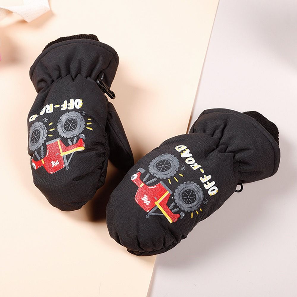 Non-slip Waterproof Ski Gloves, Thick Warm Winter Mittens for Children, Cartoon Sports Gloves for Boys and Girls