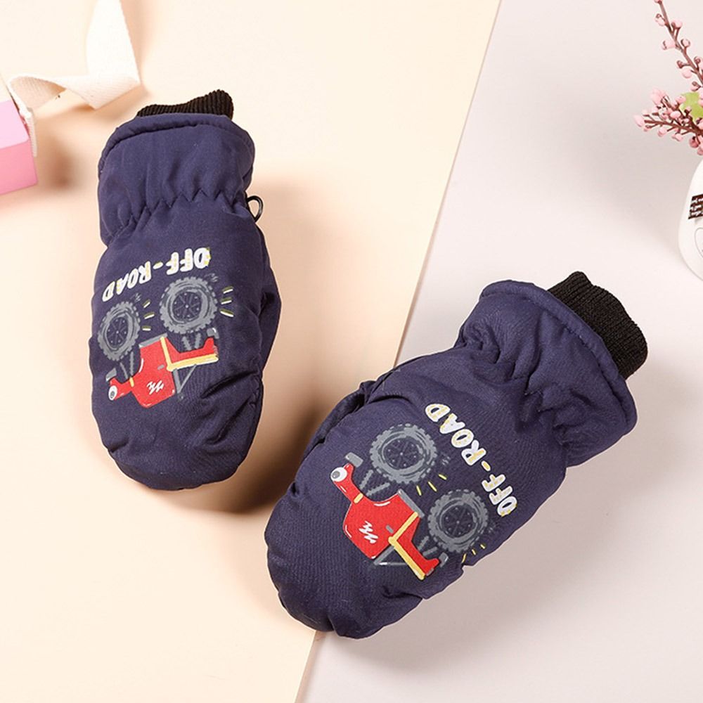 Non-slip Waterproof Ski Gloves, Thick Warm Winter Mittens for Children, Cartoon Sports Gloves for Boys and Girls