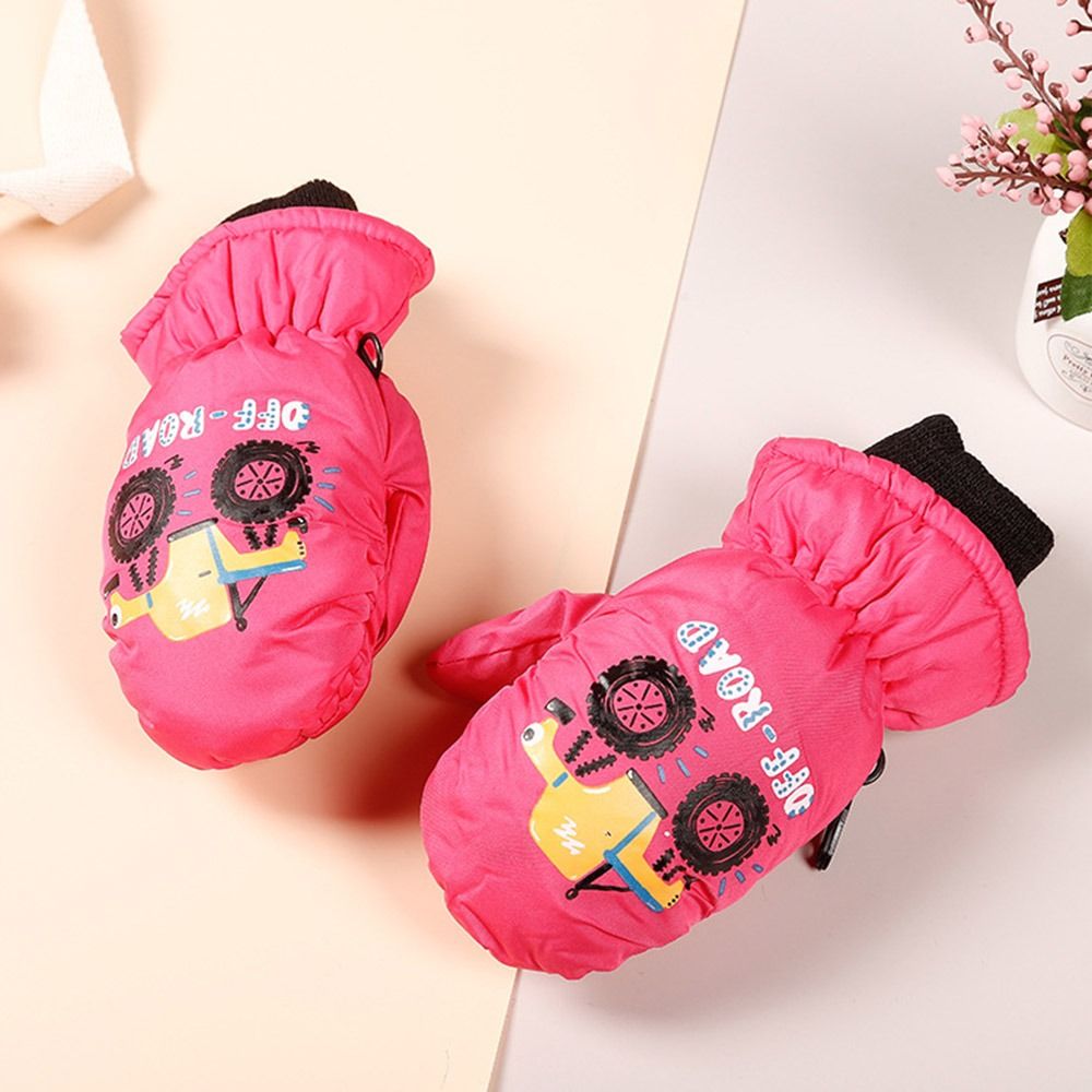 Non-slip Waterproof Ski Gloves, Thick Warm Winter Mittens for Children, Cartoon Sports Gloves for Boys and Girls