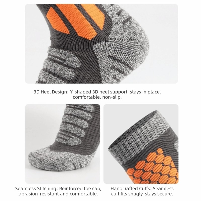 Warm Non-slip Long Tube Socks, Fashion Thickened Outdoor Sports Socks for Ski, Hiking, and Mountaineering