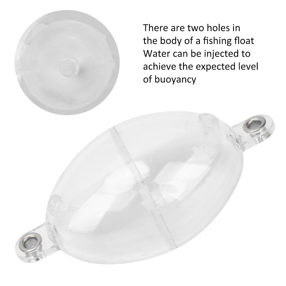 White Durable Oval Fishing Bubble Floats, Plastic Bubble Float Ball for Sea Fishing