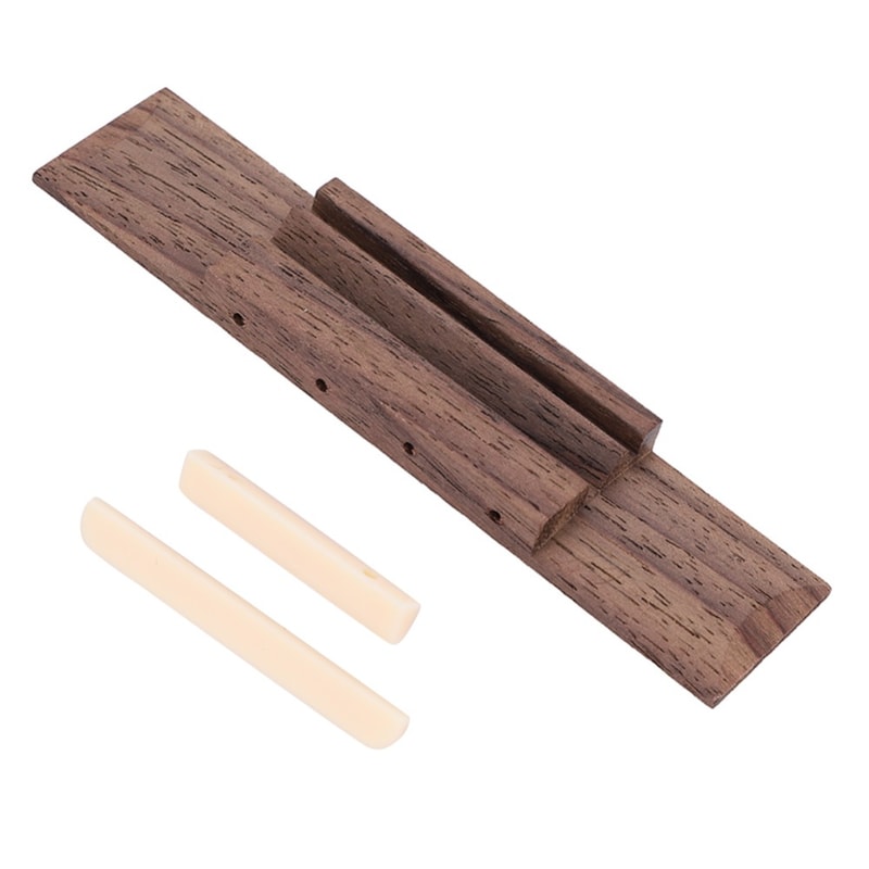 Easy to Install Rosewood Ukulele Bridge Set, Plastic Nut, Adjustable Saddle